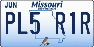 MO license plate PL5R1R