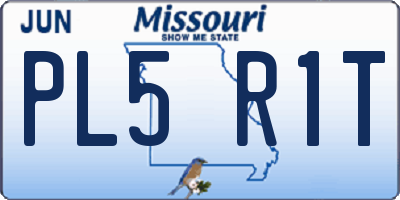 MO license plate PL5R1T
