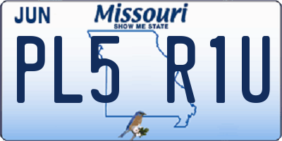 MO license plate PL5R1U