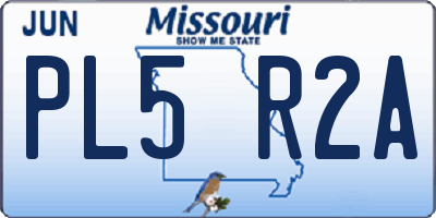 MO license plate PL5R2A