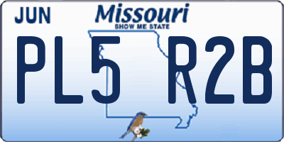 MO license plate PL5R2B