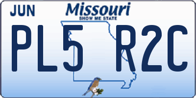 MO license plate PL5R2C