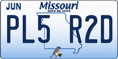 MO license plate PL5R2D