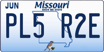 MO license plate PL5R2E