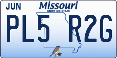 MO license plate PL5R2G