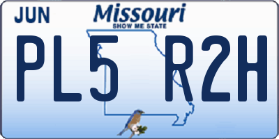 MO license plate PL5R2H