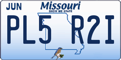 MO license plate PL5R2I
