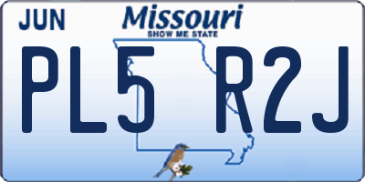 MO license plate PL5R2J