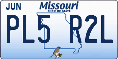 MO license plate PL5R2L