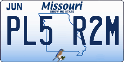 MO license plate PL5R2M