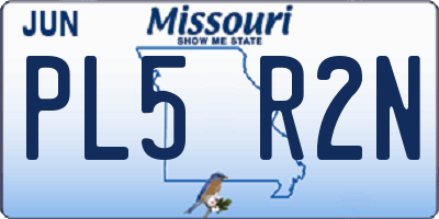 MO license plate PL5R2N