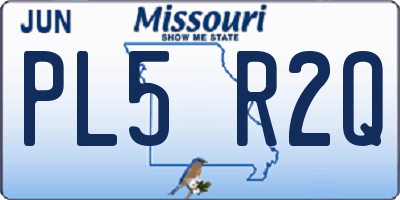 MO license plate PL5R2Q