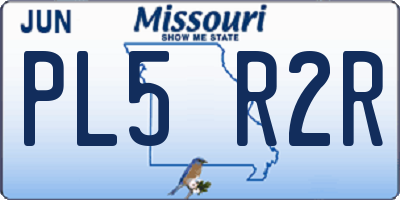 MO license plate PL5R2R