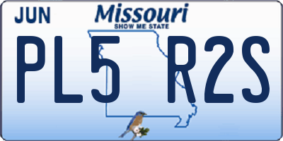 MO license plate PL5R2S