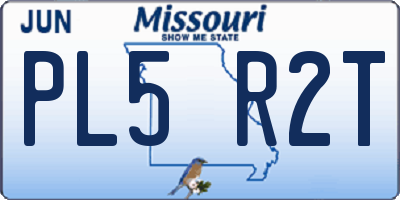 MO license plate PL5R2T