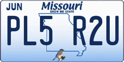 MO license plate PL5R2U