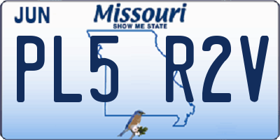 MO license plate PL5R2V
