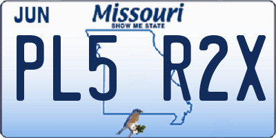 MO license plate PL5R2X