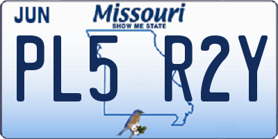 MO license plate PL5R2Y