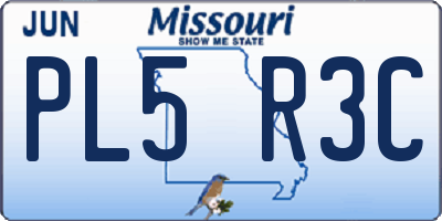 MO license plate PL5R3C