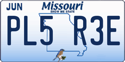 MO license plate PL5R3E