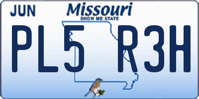 MO license plate PL5R3H