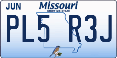 MO license plate PL5R3J
