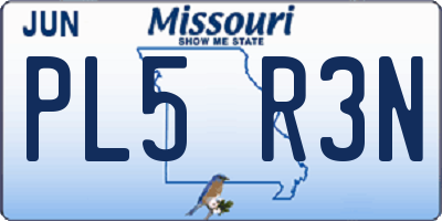 MO license plate PL5R3N