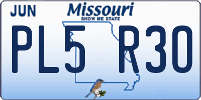MO license plate PL5R3O