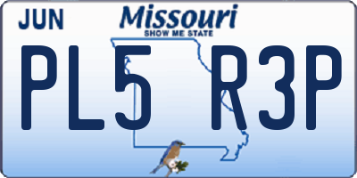 MO license plate PL5R3P