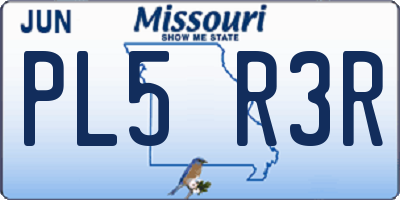 MO license plate PL5R3R