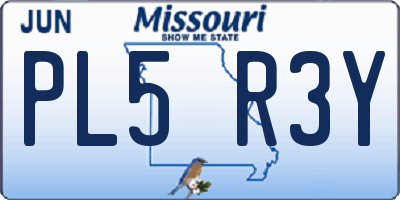 MO license plate PL5R3Y