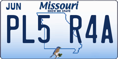 MO license plate PL5R4A