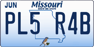 MO license plate PL5R4B