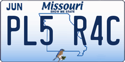 MO license plate PL5R4C