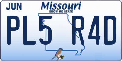 MO license plate PL5R4D