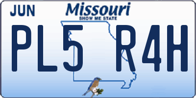 MO license plate PL5R4H
