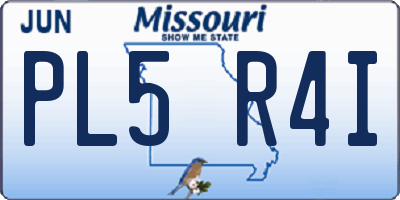 MO license plate PL5R4I