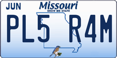 MO license plate PL5R4M