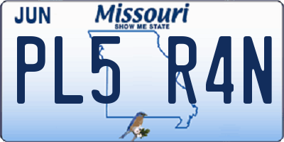 MO license plate PL5R4N