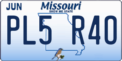 MO license plate PL5R4O