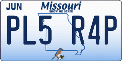 MO license plate PL5R4P