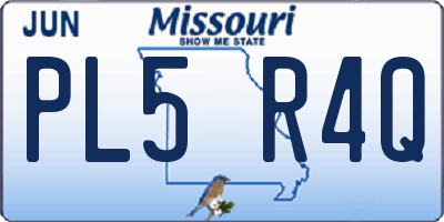 MO license plate PL5R4Q