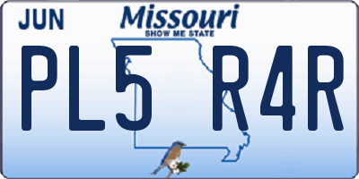 MO license plate PL5R4R