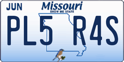 MO license plate PL5R4S