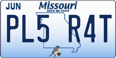 MO license plate PL5R4T