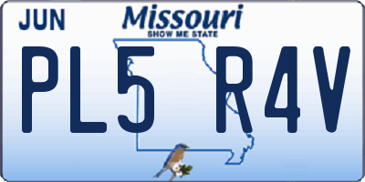MO license plate PL5R4V
