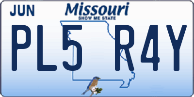 MO license plate PL5R4Y