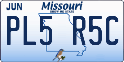 MO license plate PL5R5C