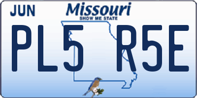 MO license plate PL5R5E